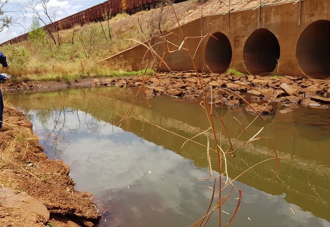 Water drainage under bridge