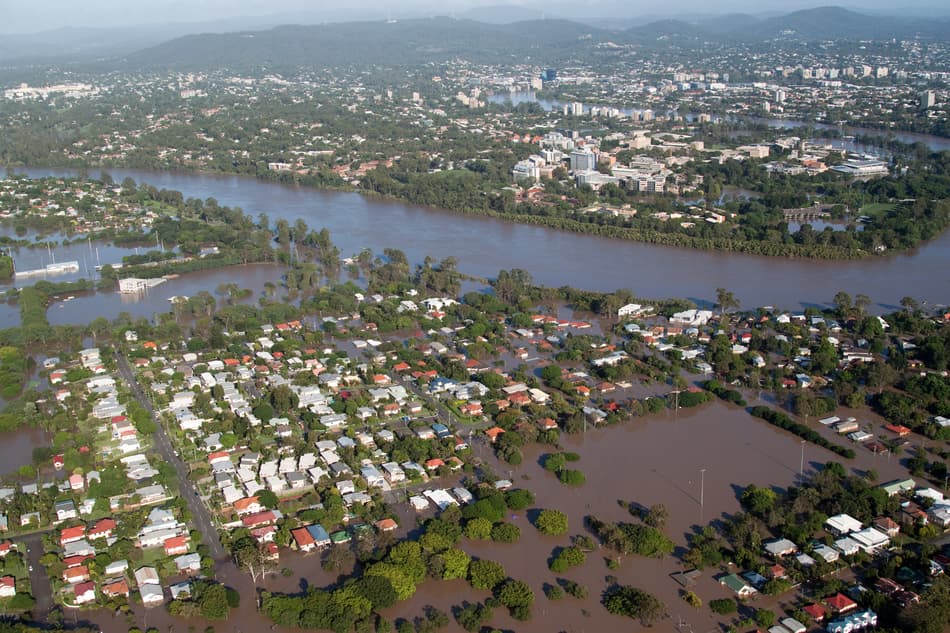 Flooded town