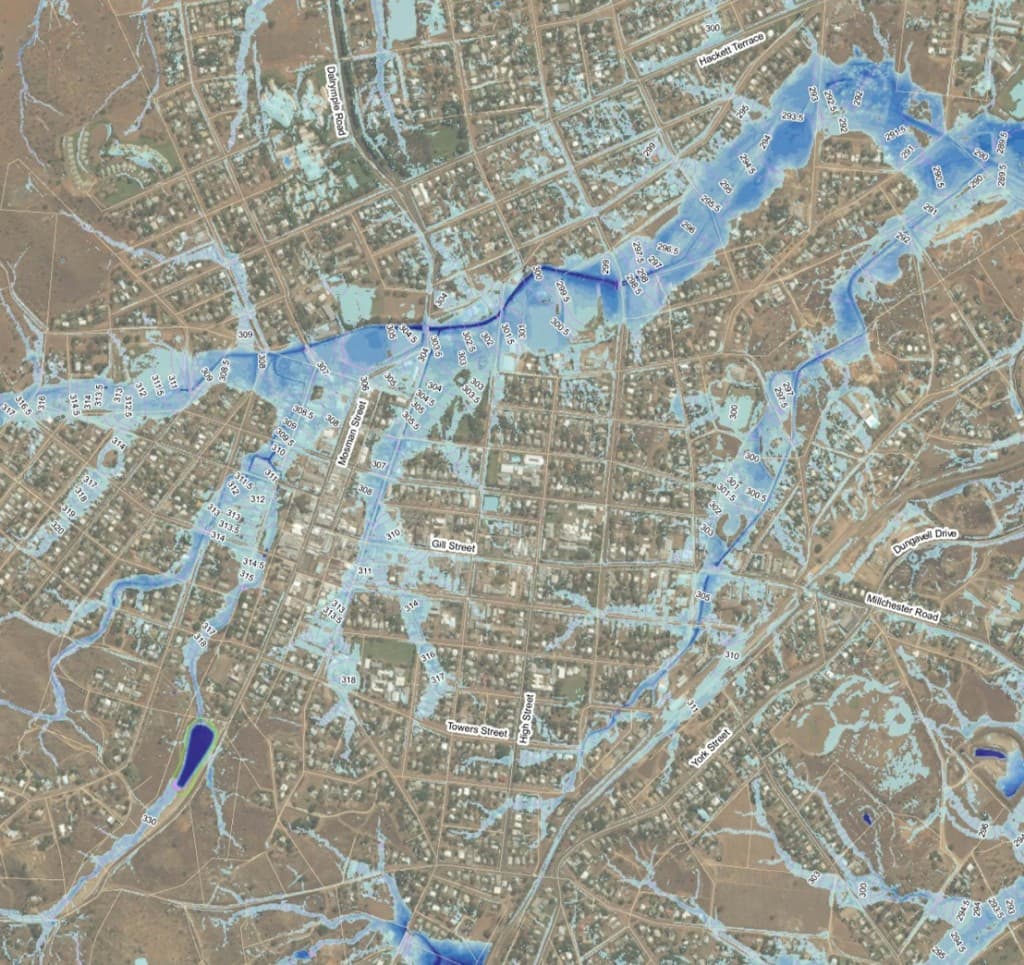 Charters Towers river flood map